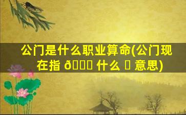 公门是什么职业算命(公门现在指 🐞 什么 ☘ 意思)